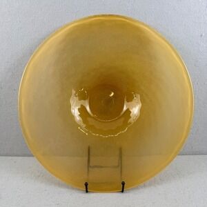 Rare Blenko Golden Wavelink Spun Glass Platter Hank Adams Era 15" MCM